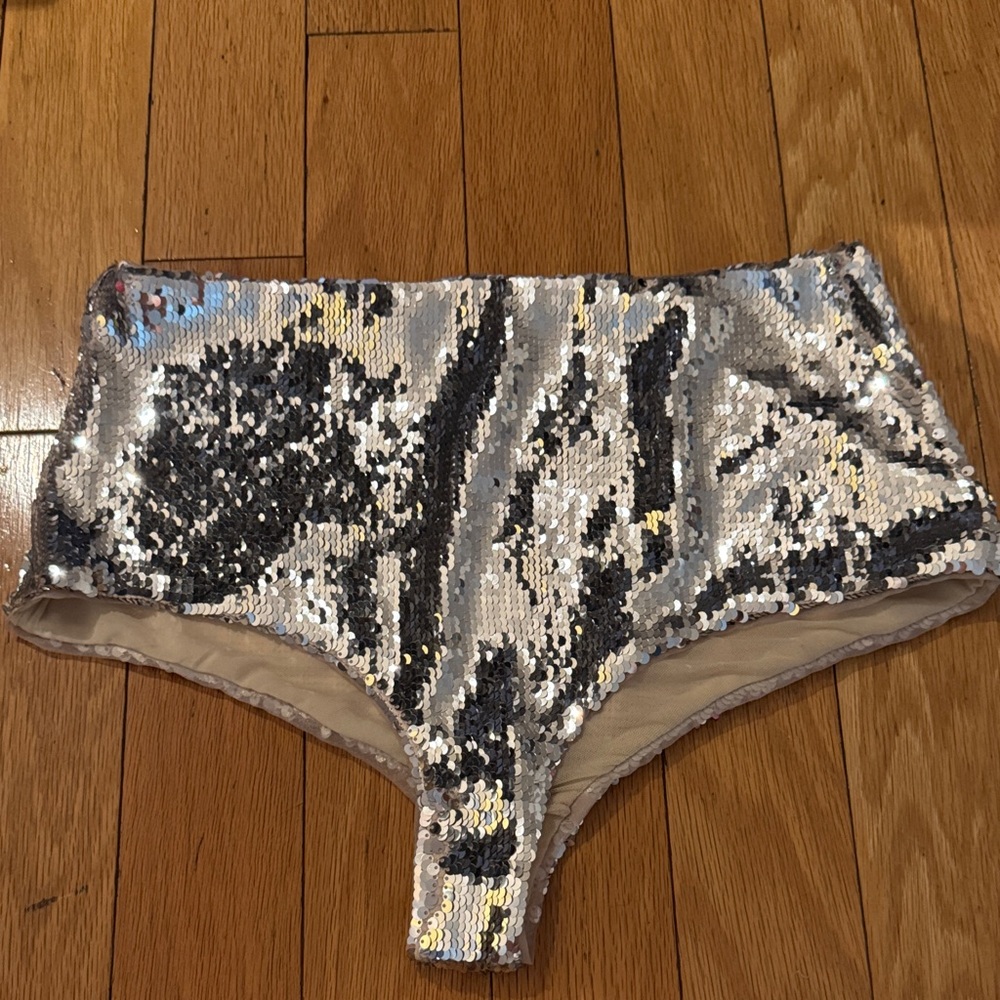 It’s your sex in the city moment! Zara Silver Sequin Shorts